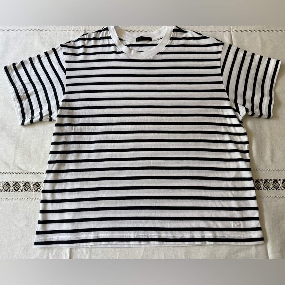 ATM Anthony Thomas Melillo Black and White Striped Tee classic‎ jersey S - Picture 5 of 13